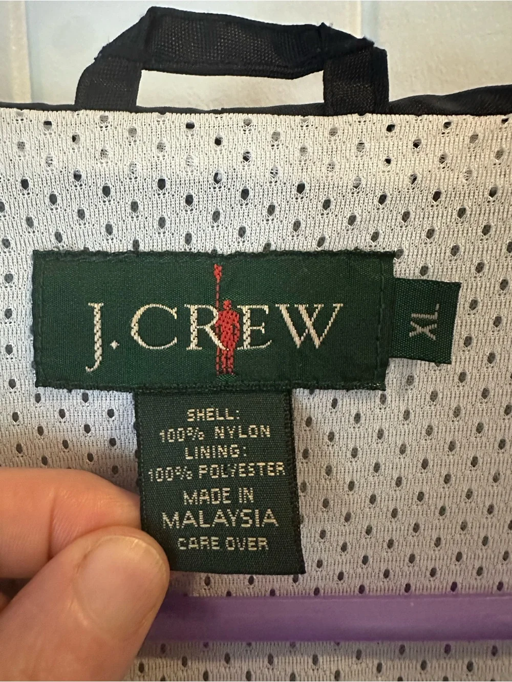 J. Crew vintage 1990s Navy Hooded Windbreaker Anorak